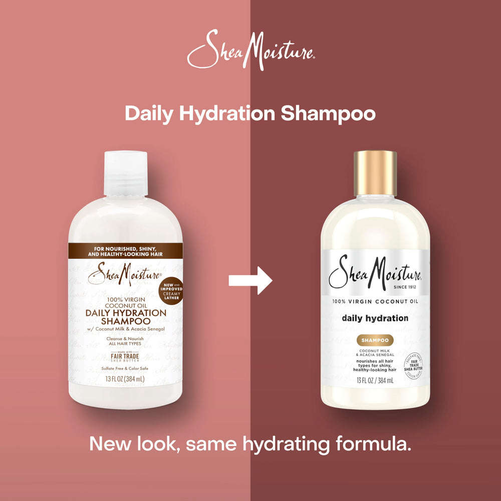 Aceite de coco virgen de SheaMoisture nutre el cabello durante el lavado.