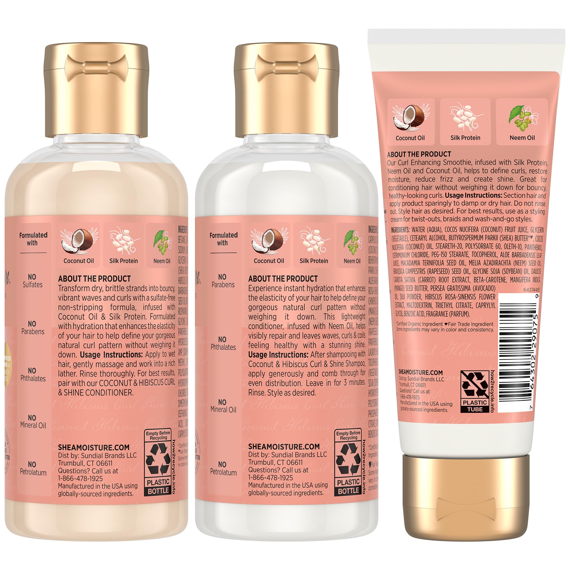 Acondicionador SheaMoisture Coco Hibisco, rizos suaves y desenredados en formato viaje.