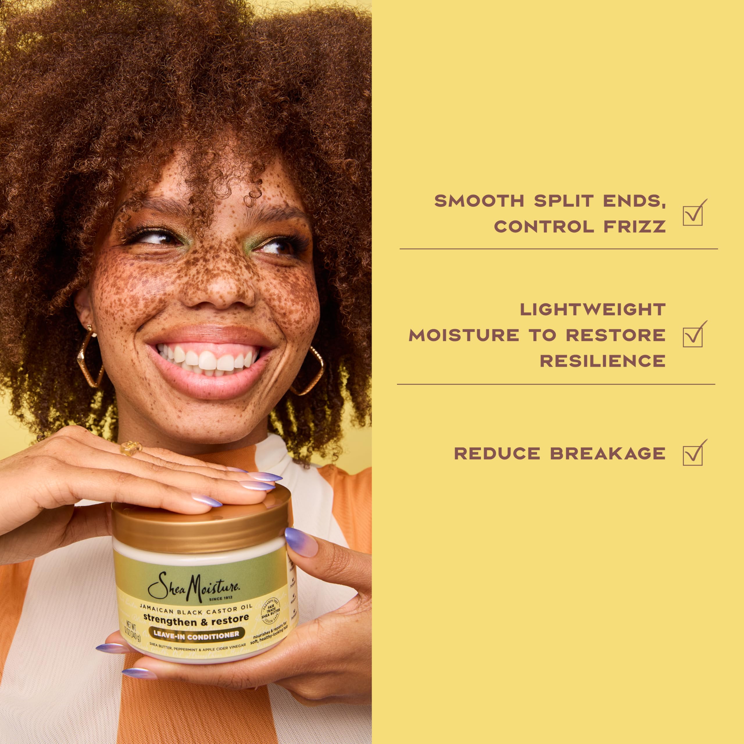 SheaMoisture Acondicionador sin enjuague cabello teñido brillo.