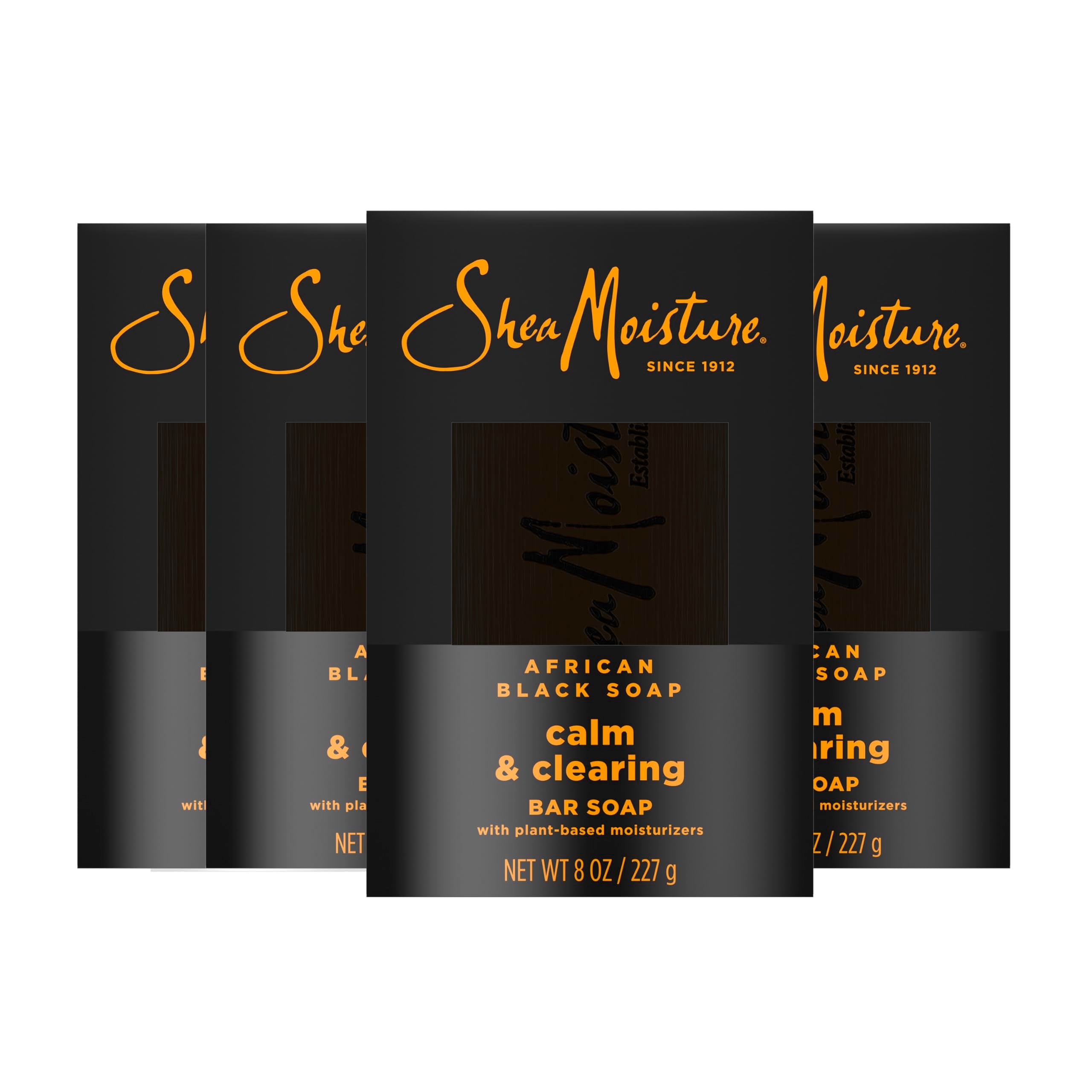 Sheamoisture African Black Soap Calm & Clearing bar pack for gentle cleansing and balanced skin.