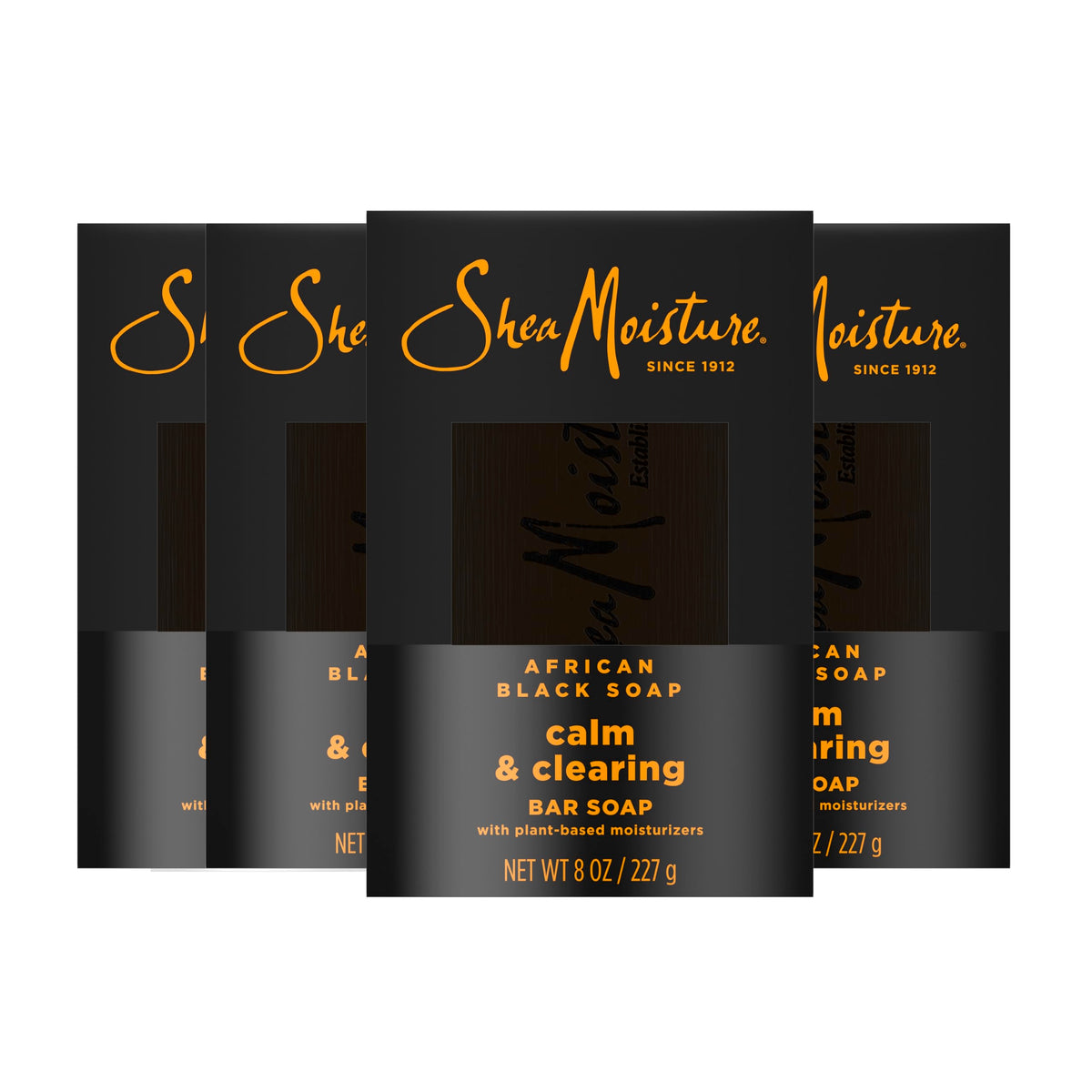 Sheamoisture African Black Soap Calm & Clearing bar pack for gentle cleansing and balanced skin.