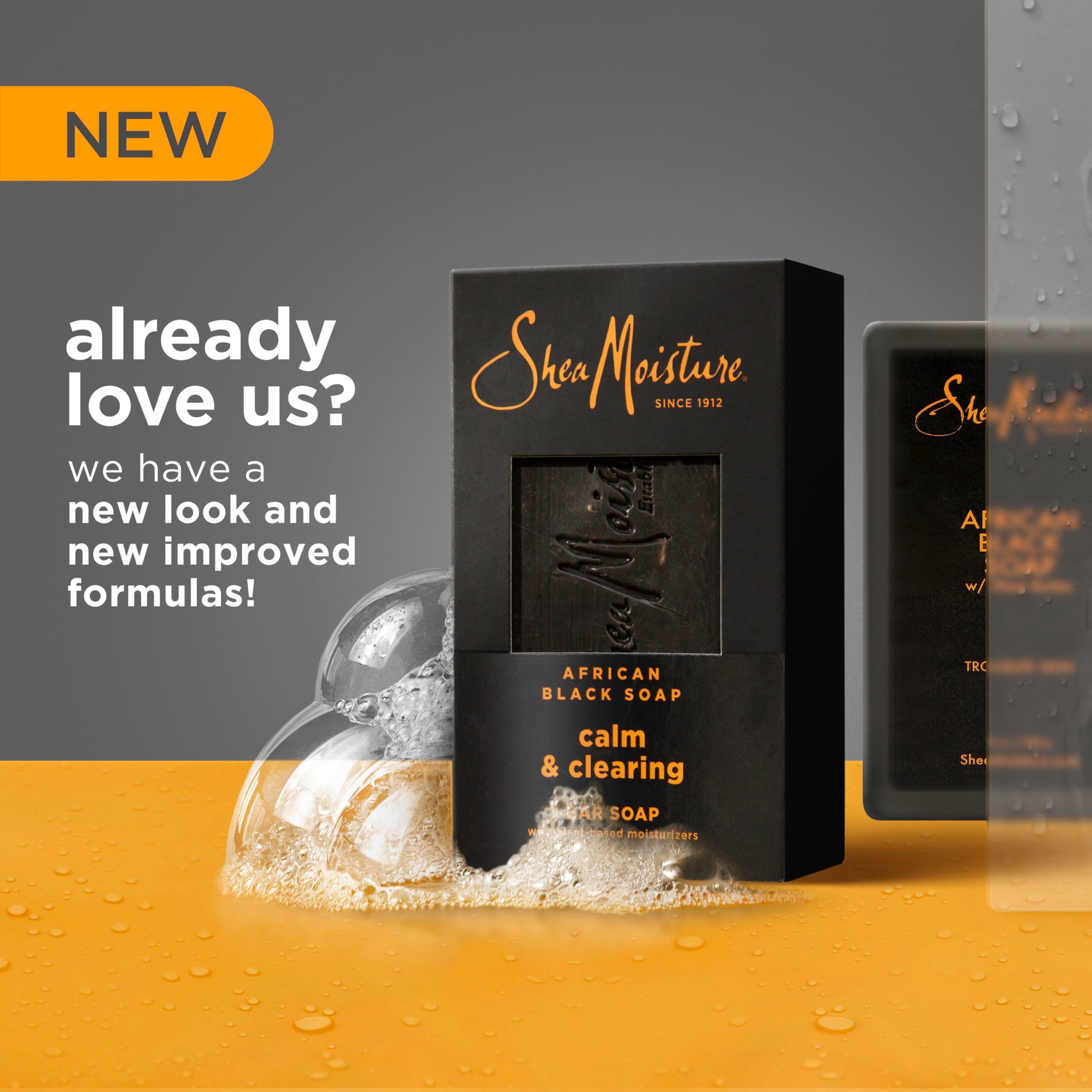 Sheamoisture African Black Soap bar with Vitamin E nourishes while cleansing.