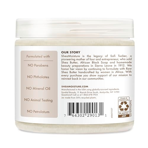 SheaMoisture aplicación en cabello y piel para hidratación.