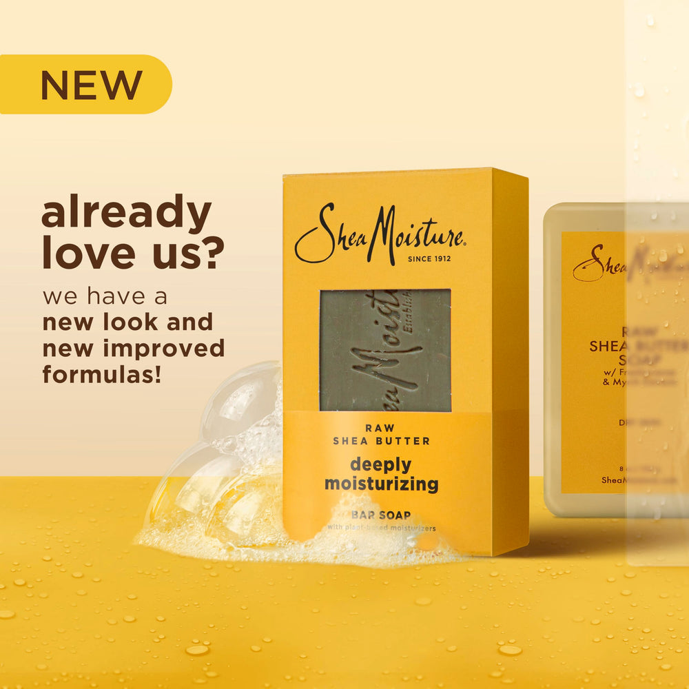 Barra SheaMoisture Jabón Ingredientes Clave: karité y ceramidas para piel suave.