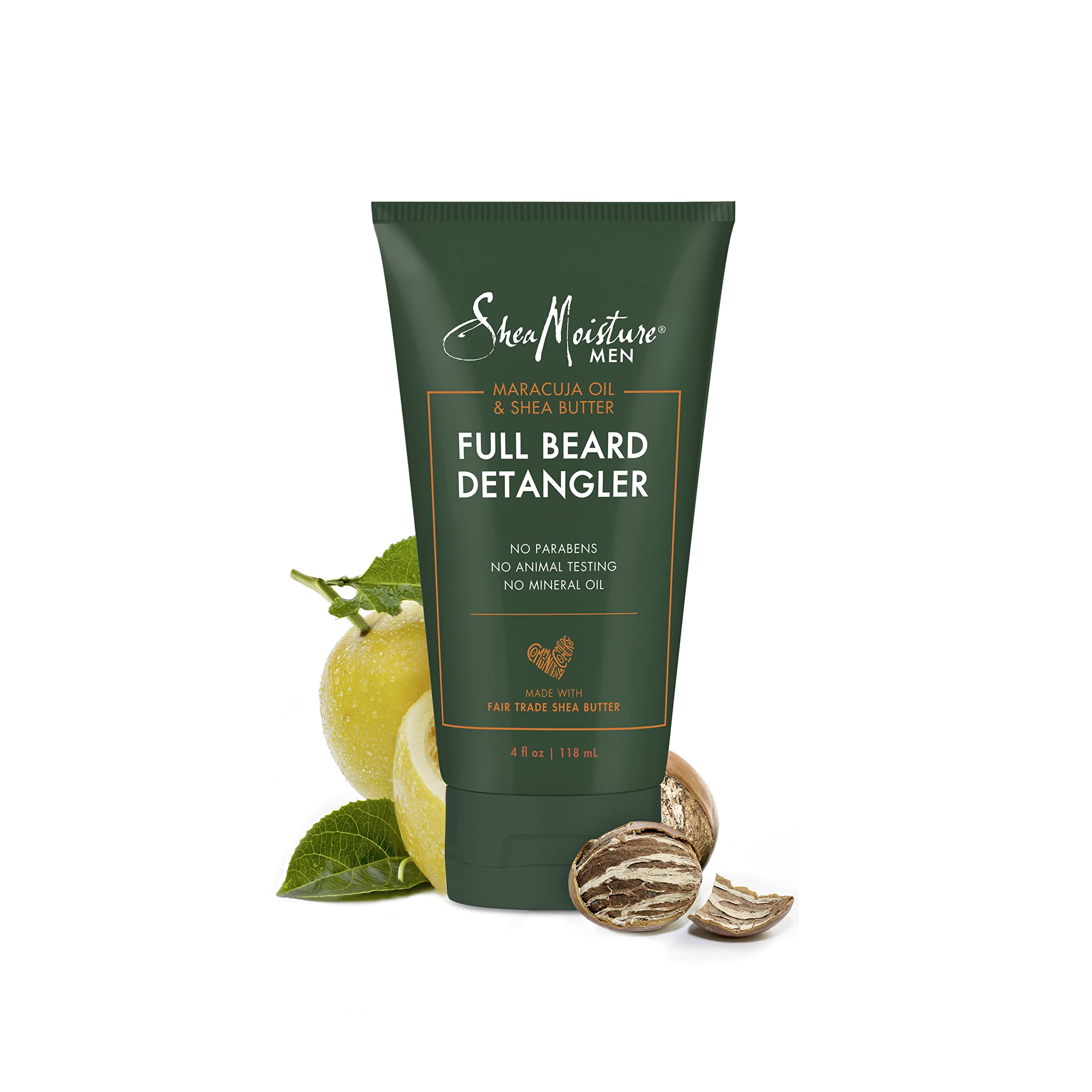 Sheamoisture beard conditioner close-up demonstrates silky softness after use.