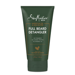 Sheamoisture beard detangler bottle eases knots for smoother grooming.