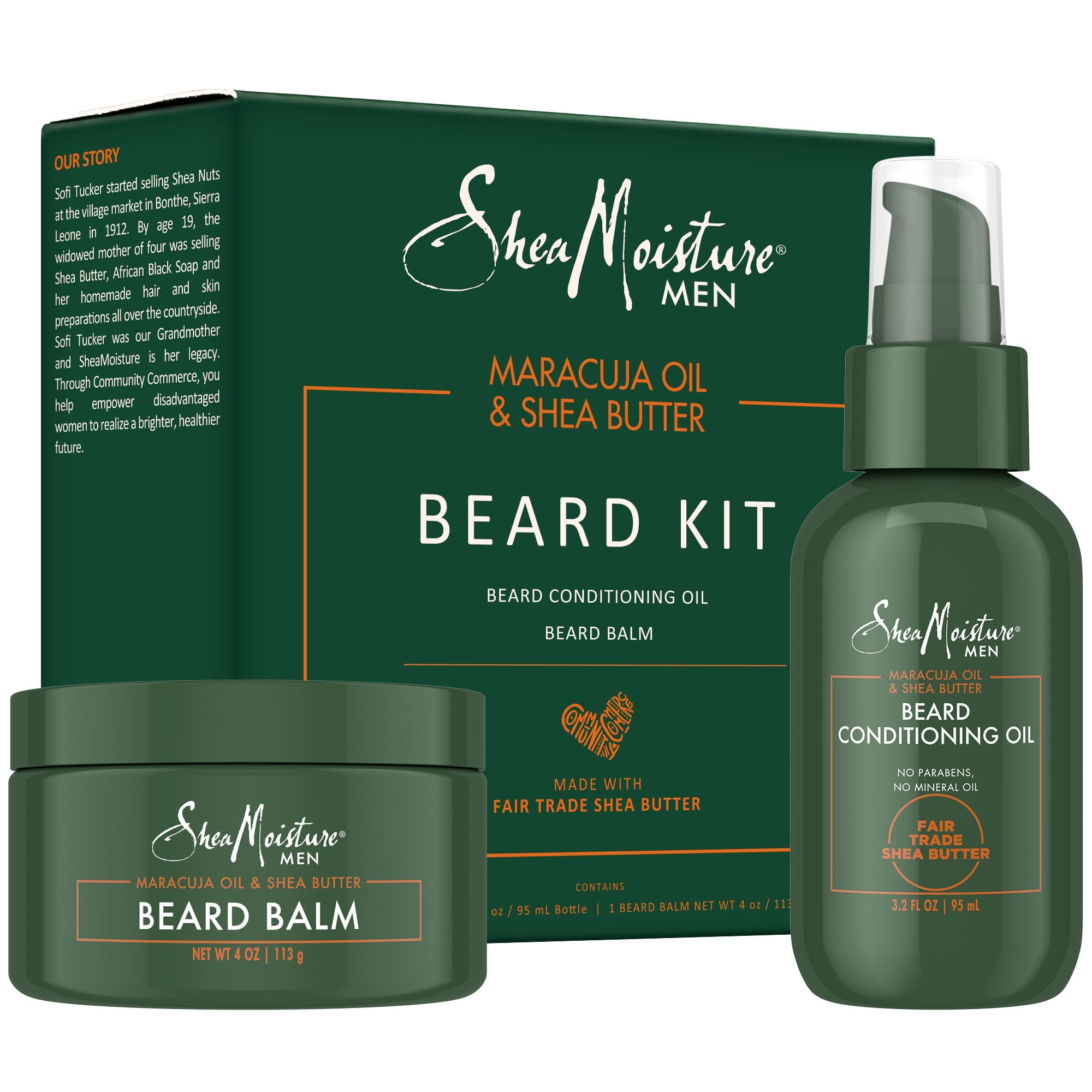 SheaMoisture beard oil bottle nourishes for a softer, more manageable beard