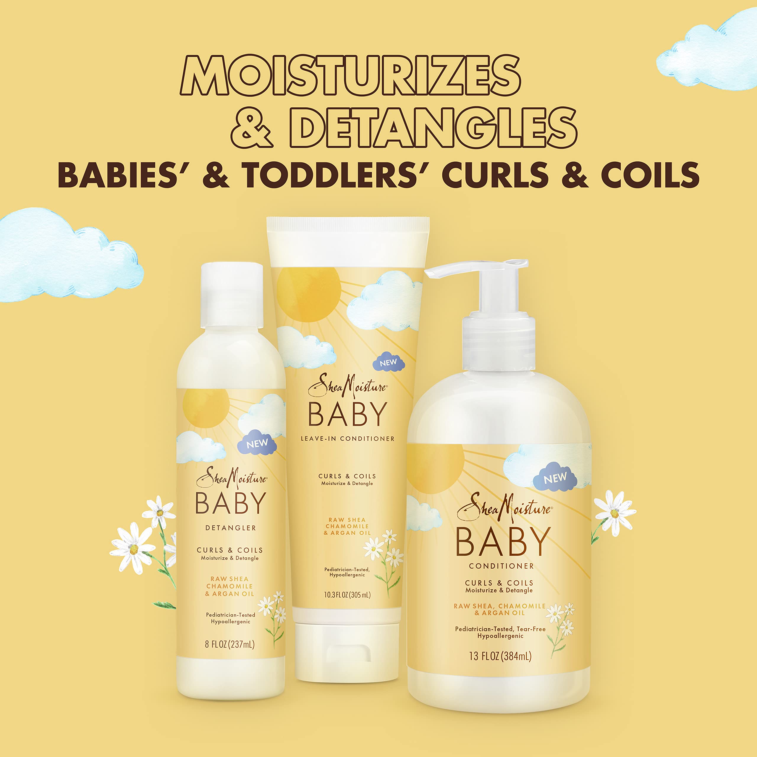 SheaMoisture Baby Acondicionador aroma suave de manzanilla para el momento de cuidado.
