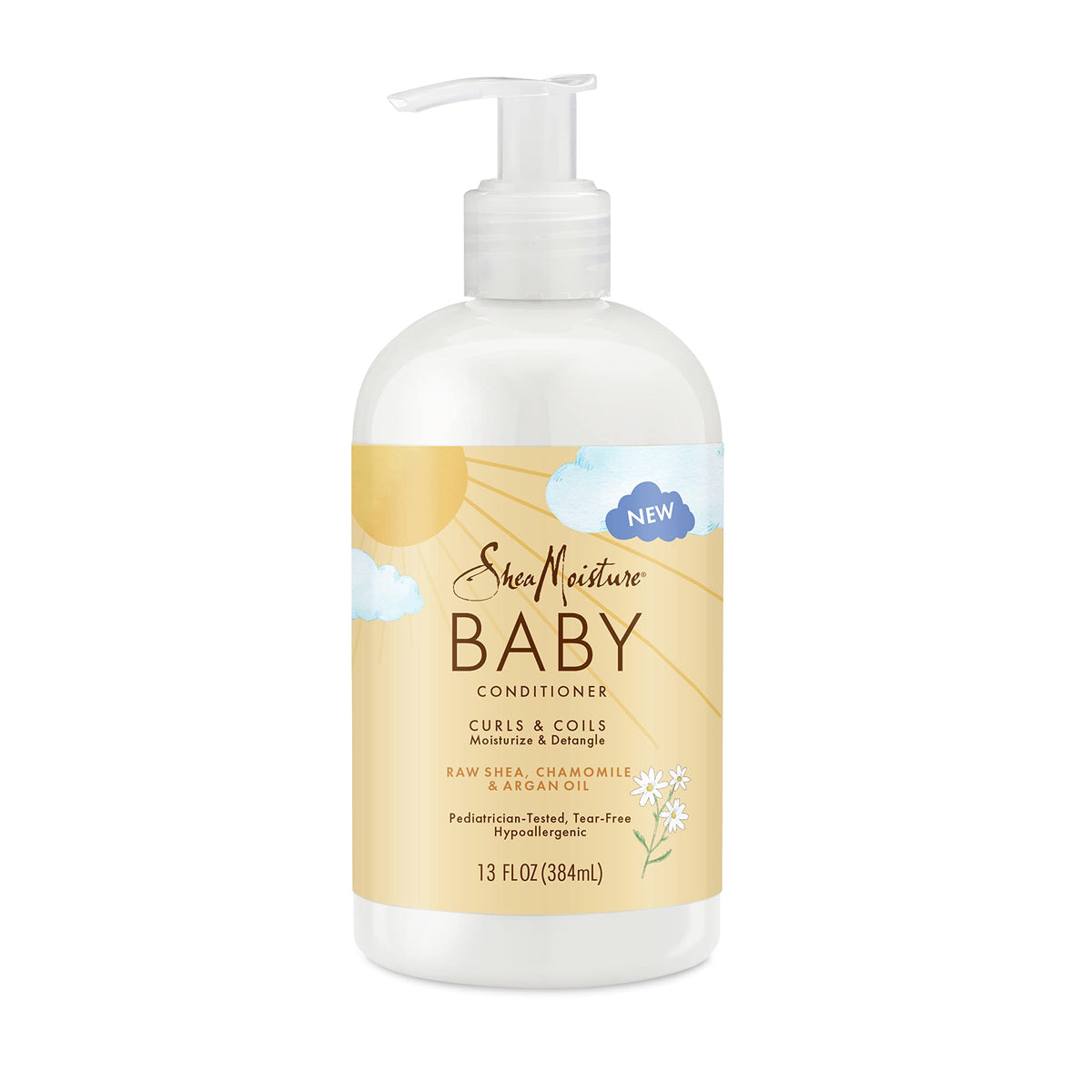 SheaMoisture Baby Acondicionador en botella, desenreda rizos con manteca de karité.