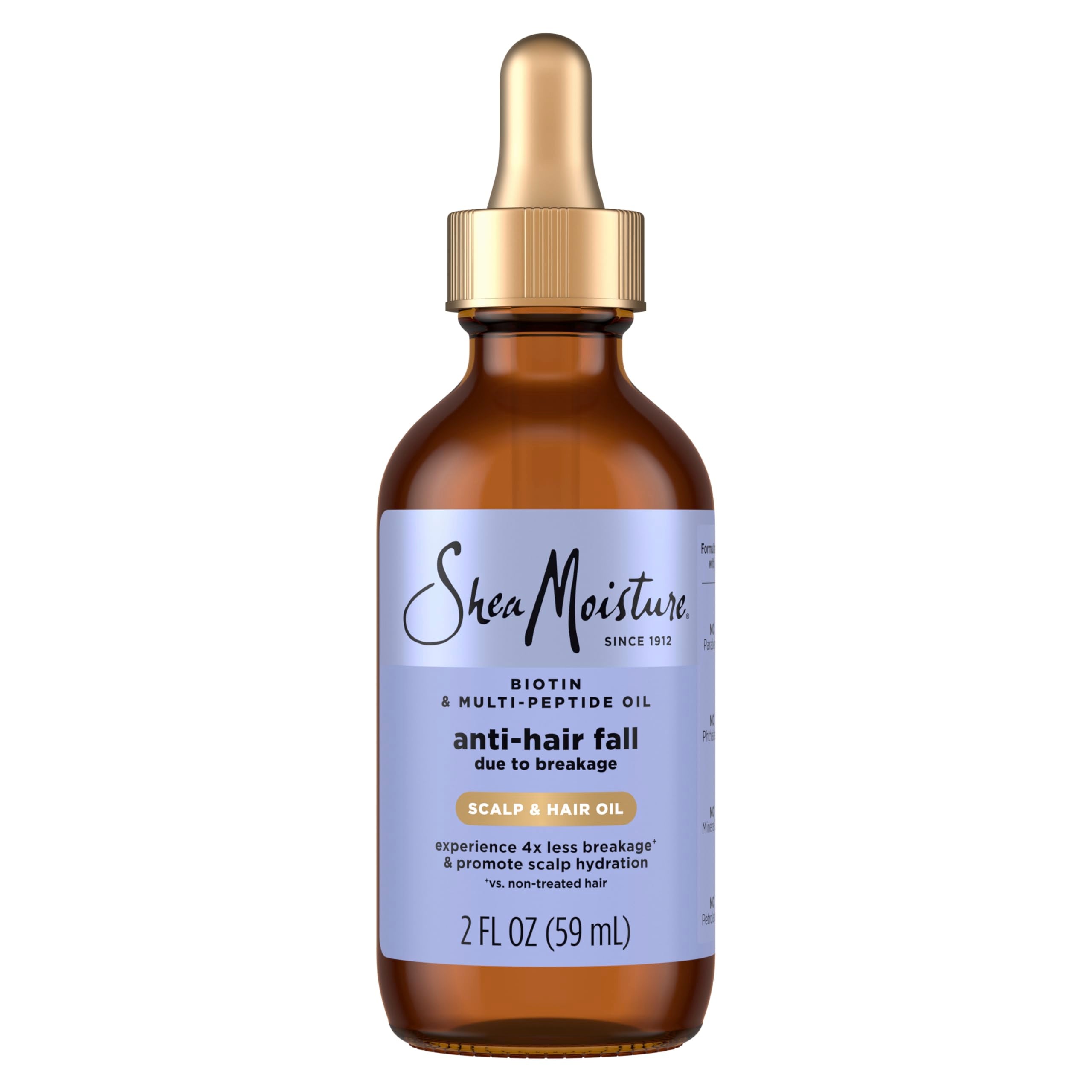 SheaMoisture Biotina y Multi-Péptidos, vertido del aceite para hidratación intensiva.