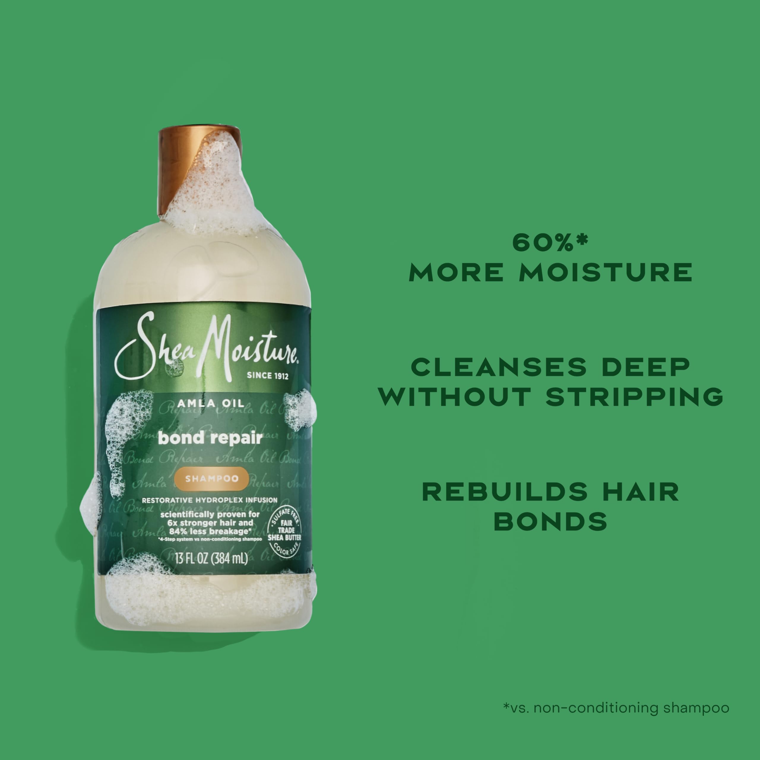 SheaMoisture Bond Repair Shampoo: limpieza profunda para eliminar acumulación de productos.