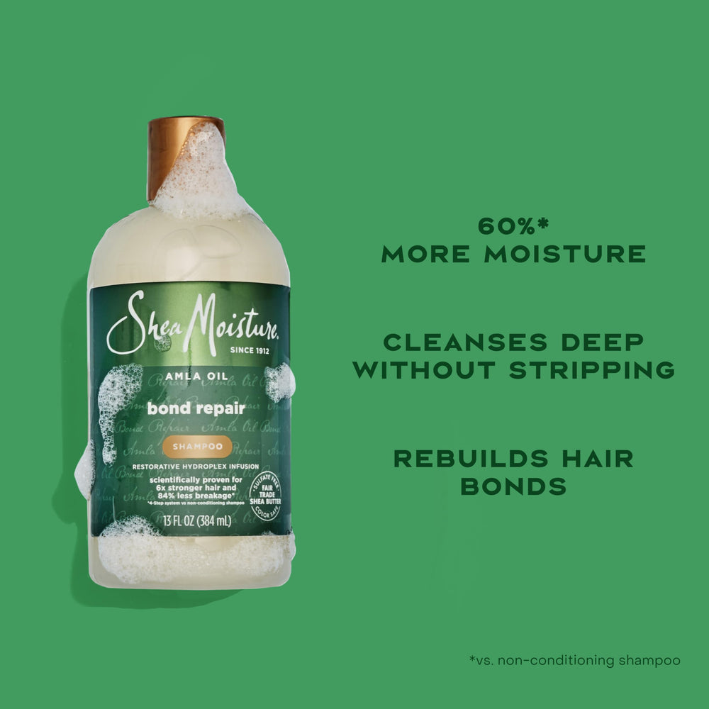 SheaMoisture Bond Repair Shampoo: limpieza profunda para eliminar acumulación de productos.