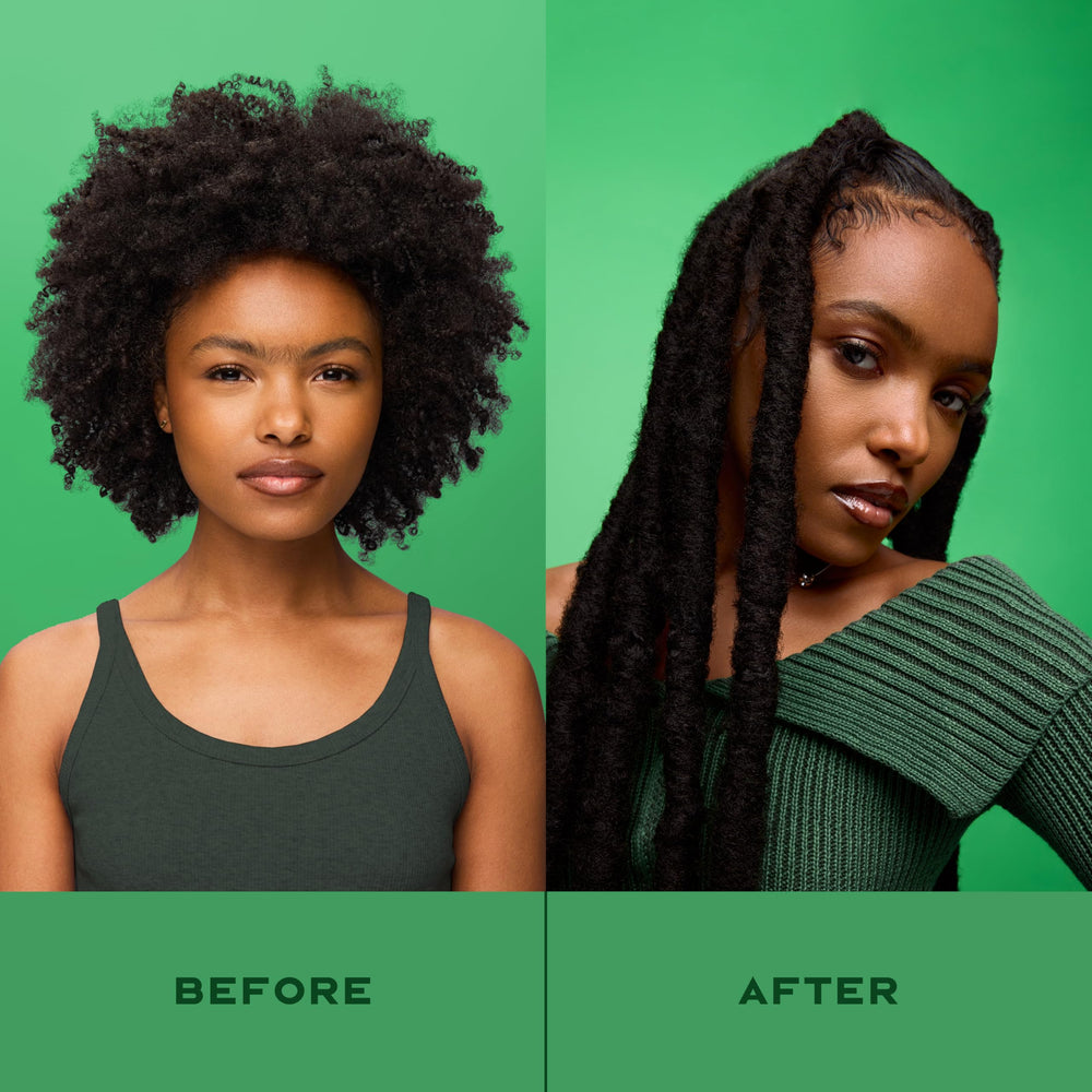 SheaMoisture Bond Repair Leave-In: manos aplicando y cabello protegido.