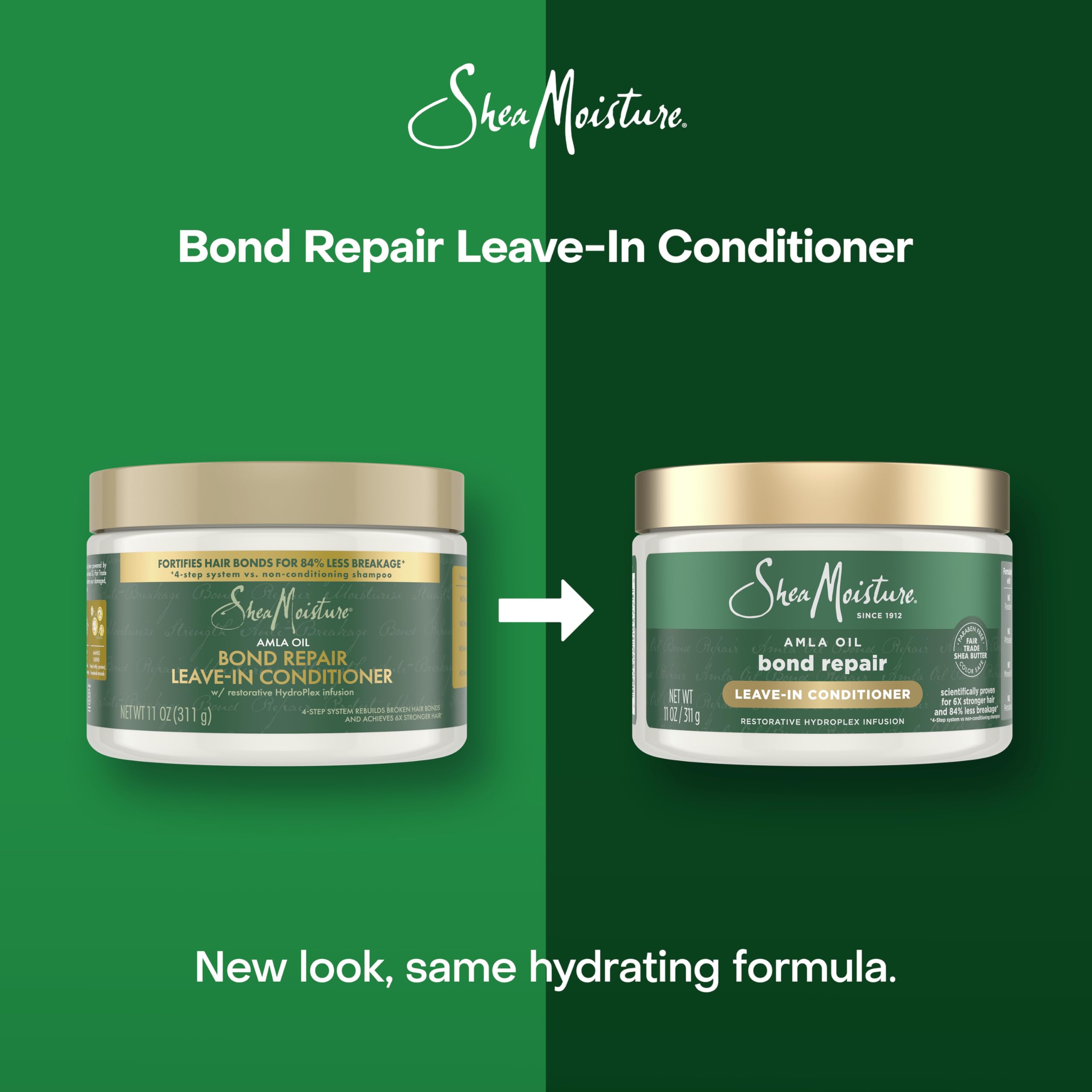 SheaMoisture Bond Repair Leave-In: textura cremosa para aplicación suave.