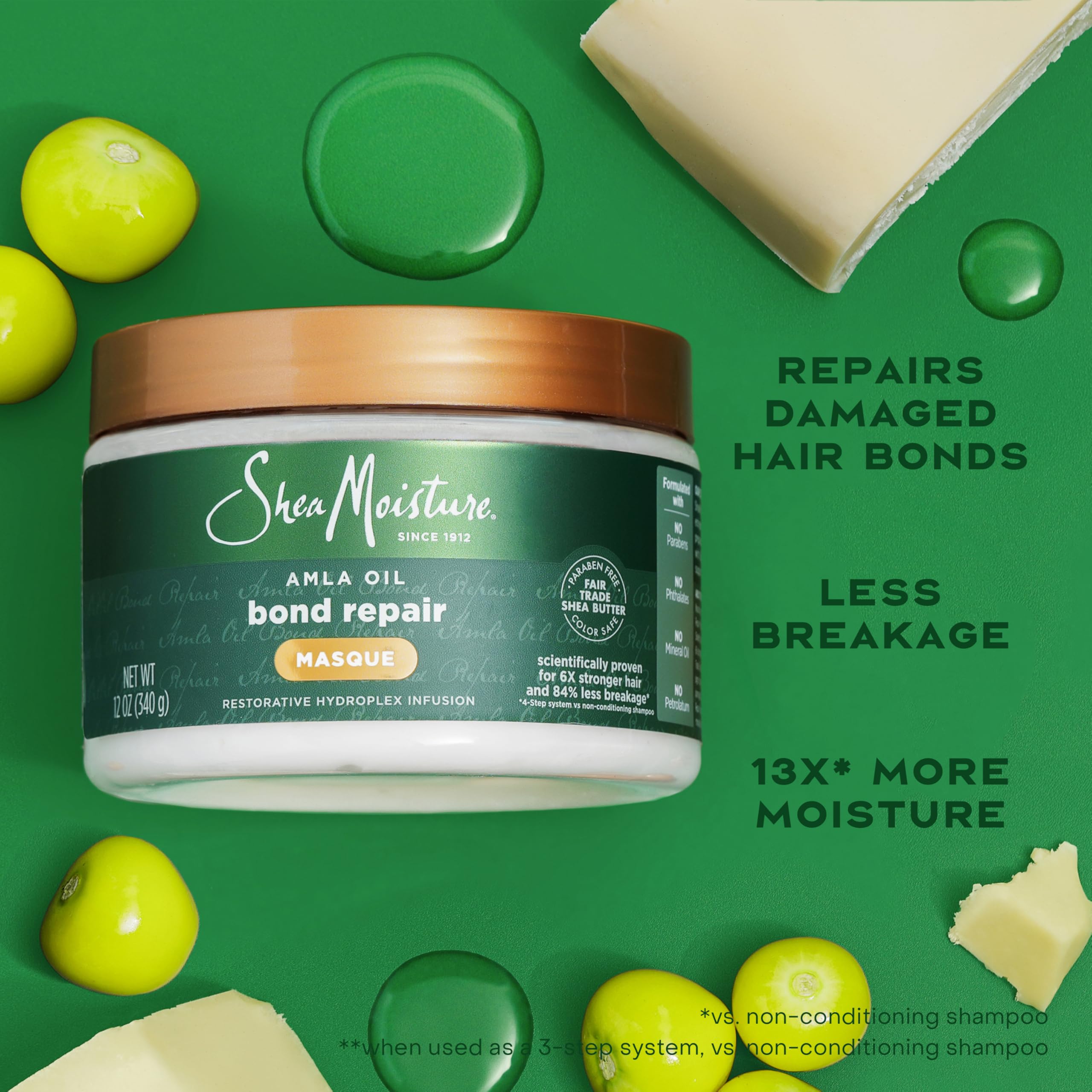Creamy texture close-up of SheaMoisture Bond Repair Masque
