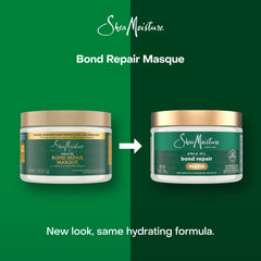 Hydroplex technology label close-up on SheaMoisture Bond Repair Masque packaging