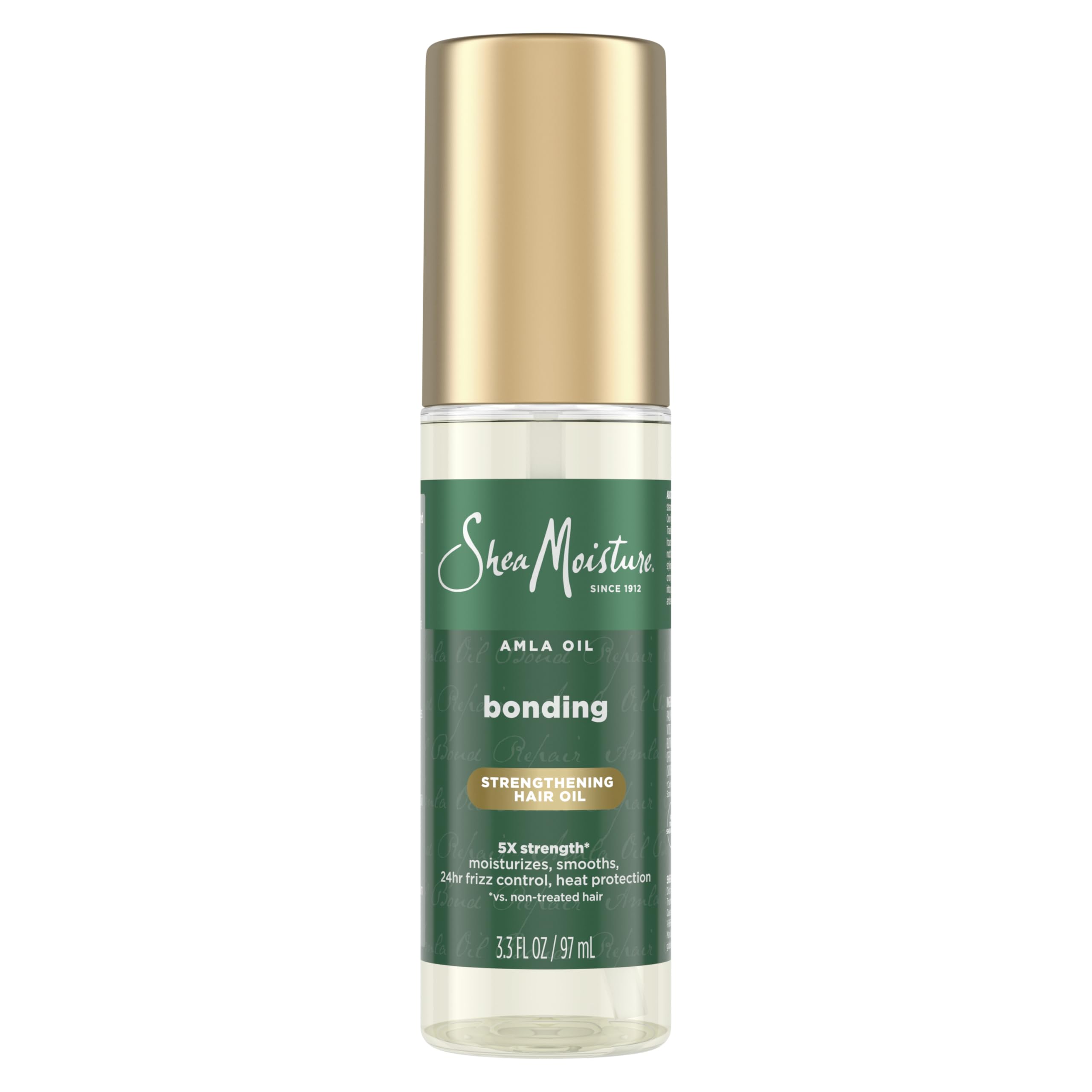 SheaMoisture Bonding Oil; botella con bomba lista para uso diario y control del encrespamiento.