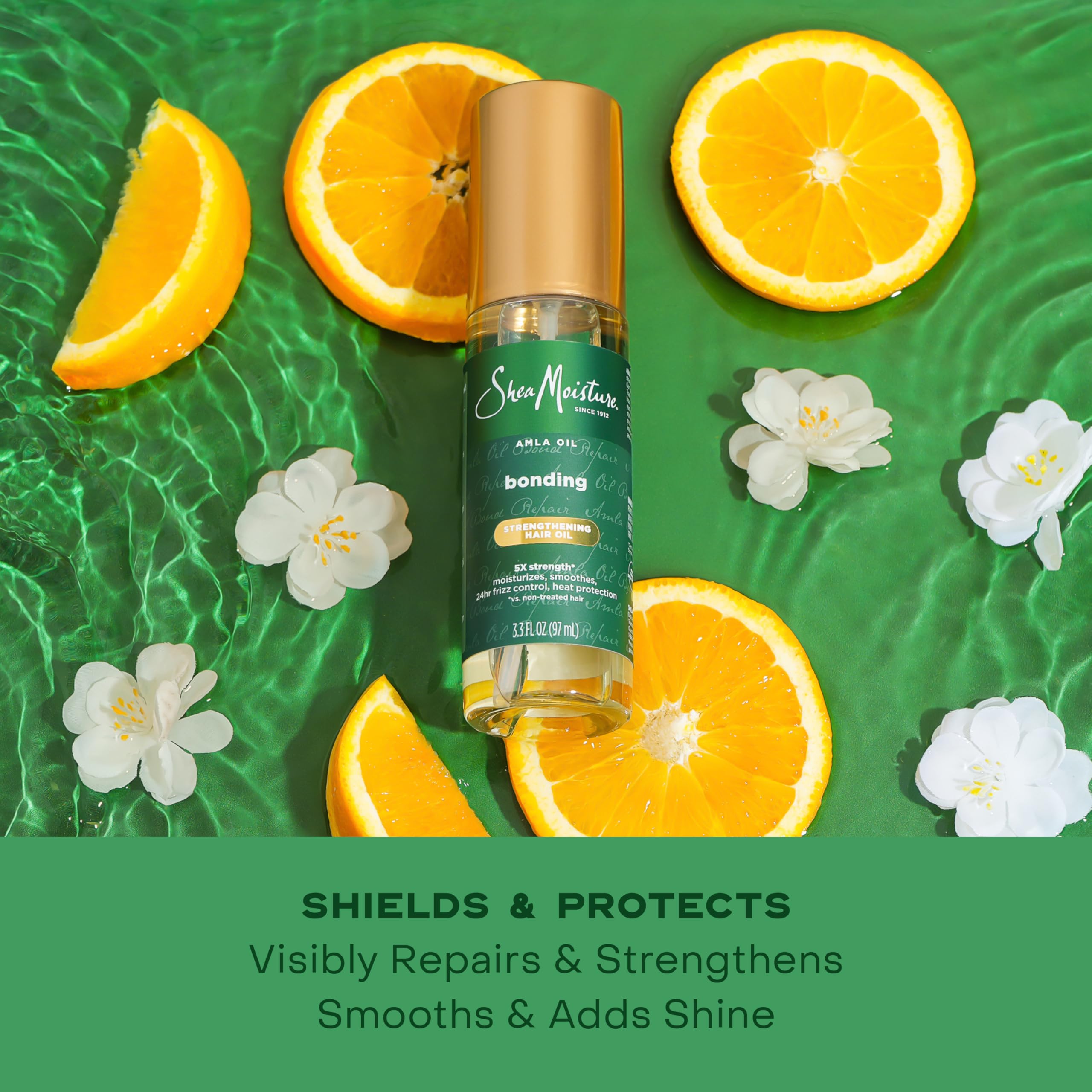 SheaMoisture Bonding Oil; control de encrespamiento 24 horas para peinados duraderos.
