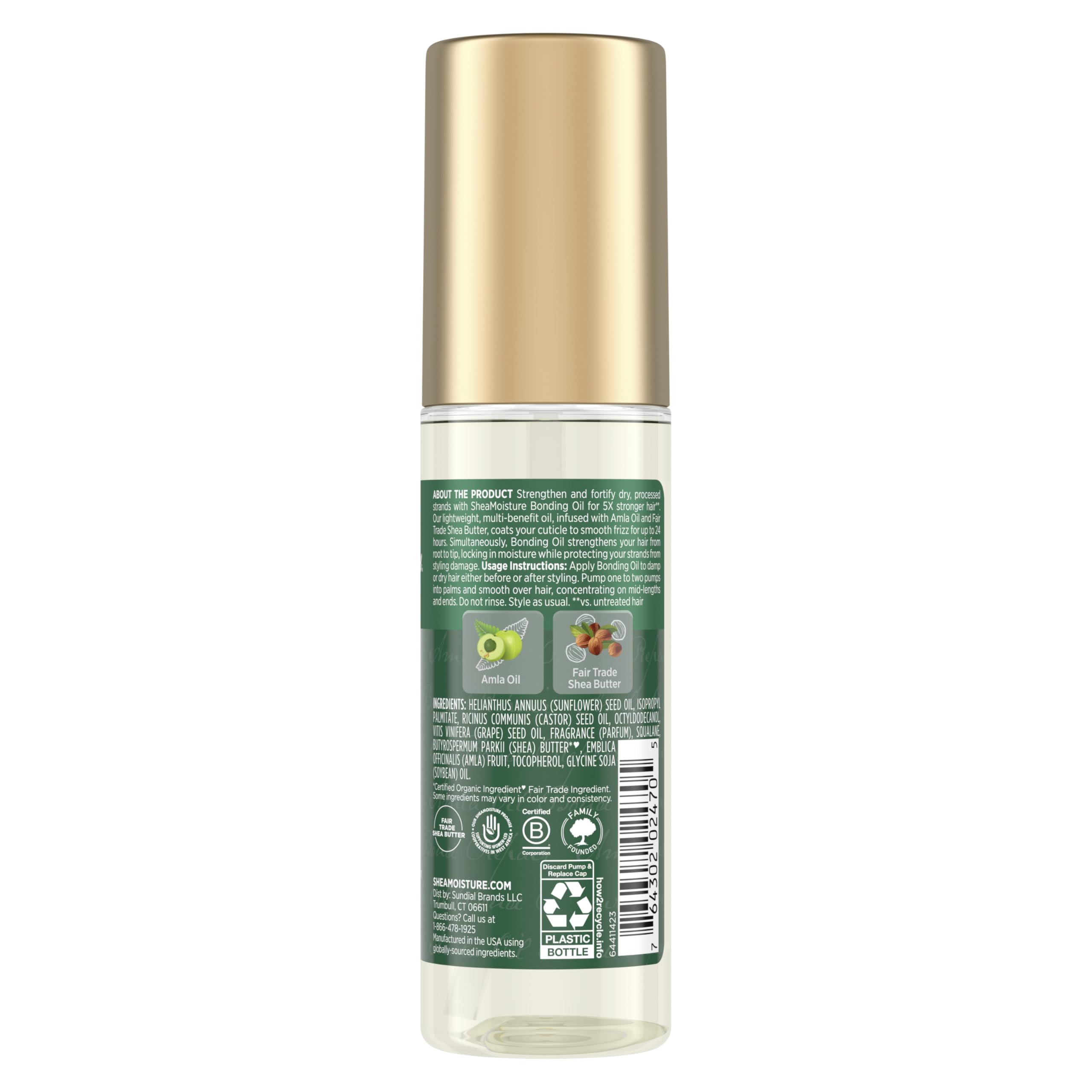 SheaMoisture Bonding Oil; mezcla amla y manteca karité para suavidad y fortaleza.