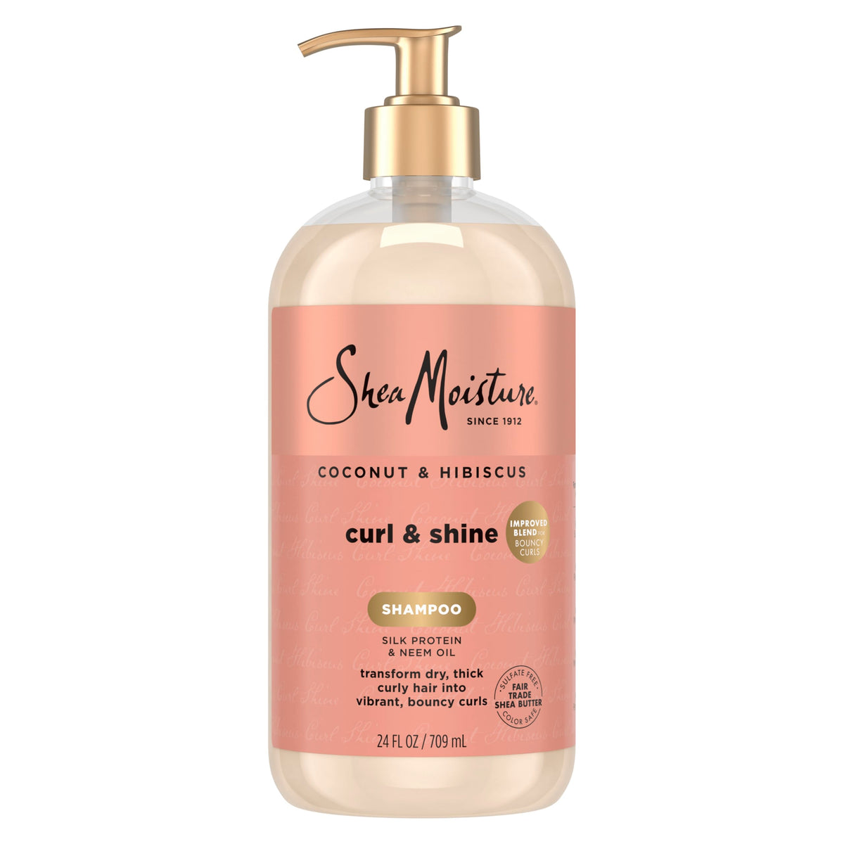 SheaMoisture champú coco hibisco: envase 24 oz para rizos.