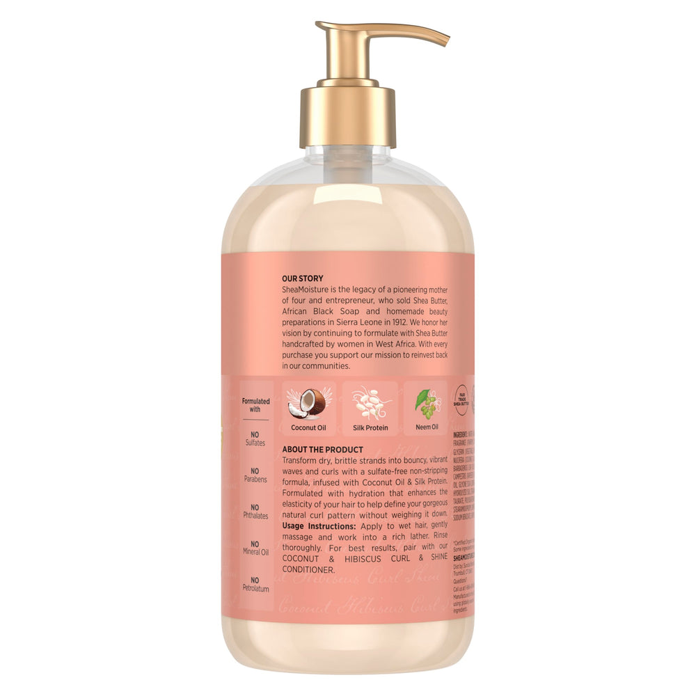 Textura cremosa del Champú SheaMoisture Coco Hibisco para rizos definidos.