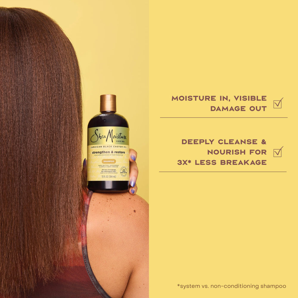 SheaMoisture champú, crema espumosa durante el lavado.
