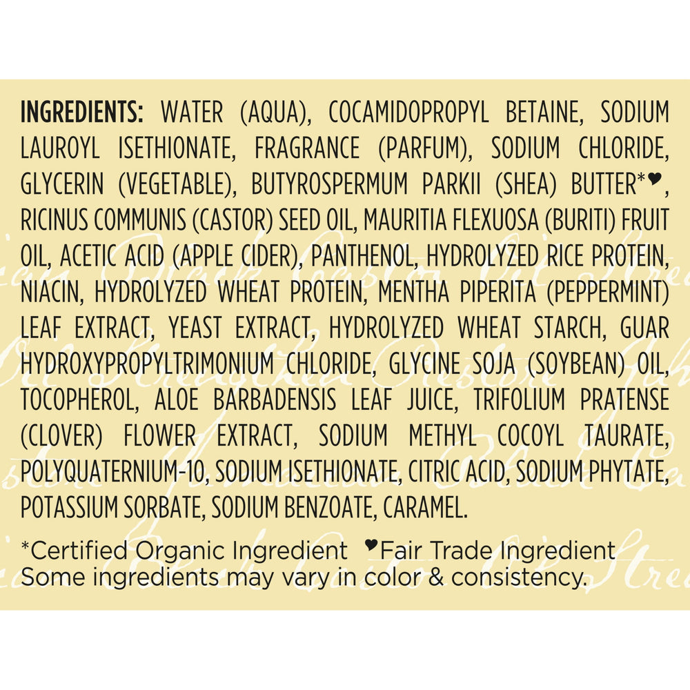 SheaMoisture champú, cabello dañado fortalecido con la fórmula.