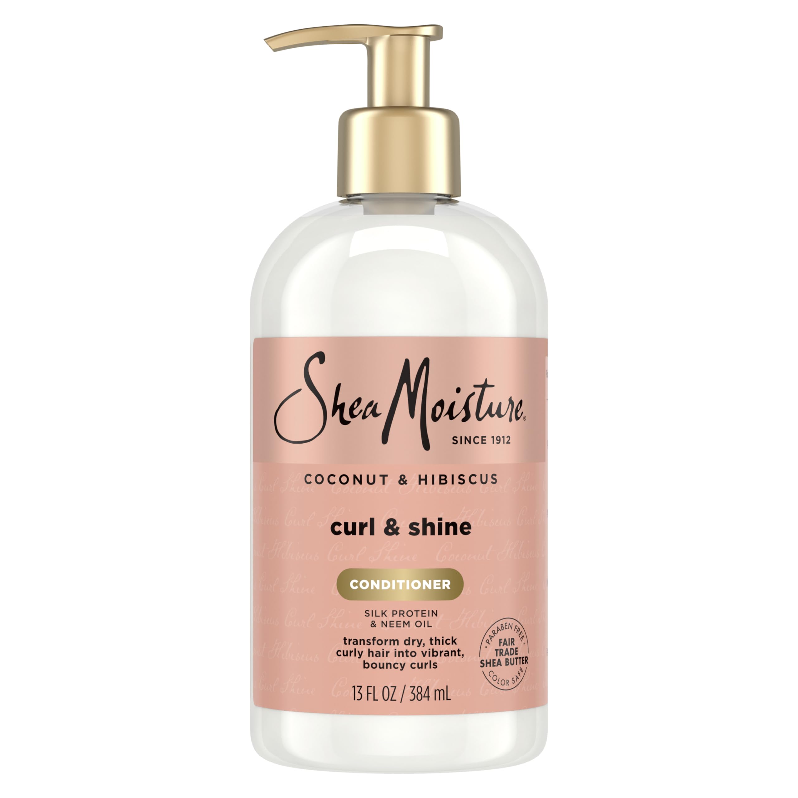 SheaMoisture Coco Hibisco Acondicionador en frasco, hidrata rizos definidos.