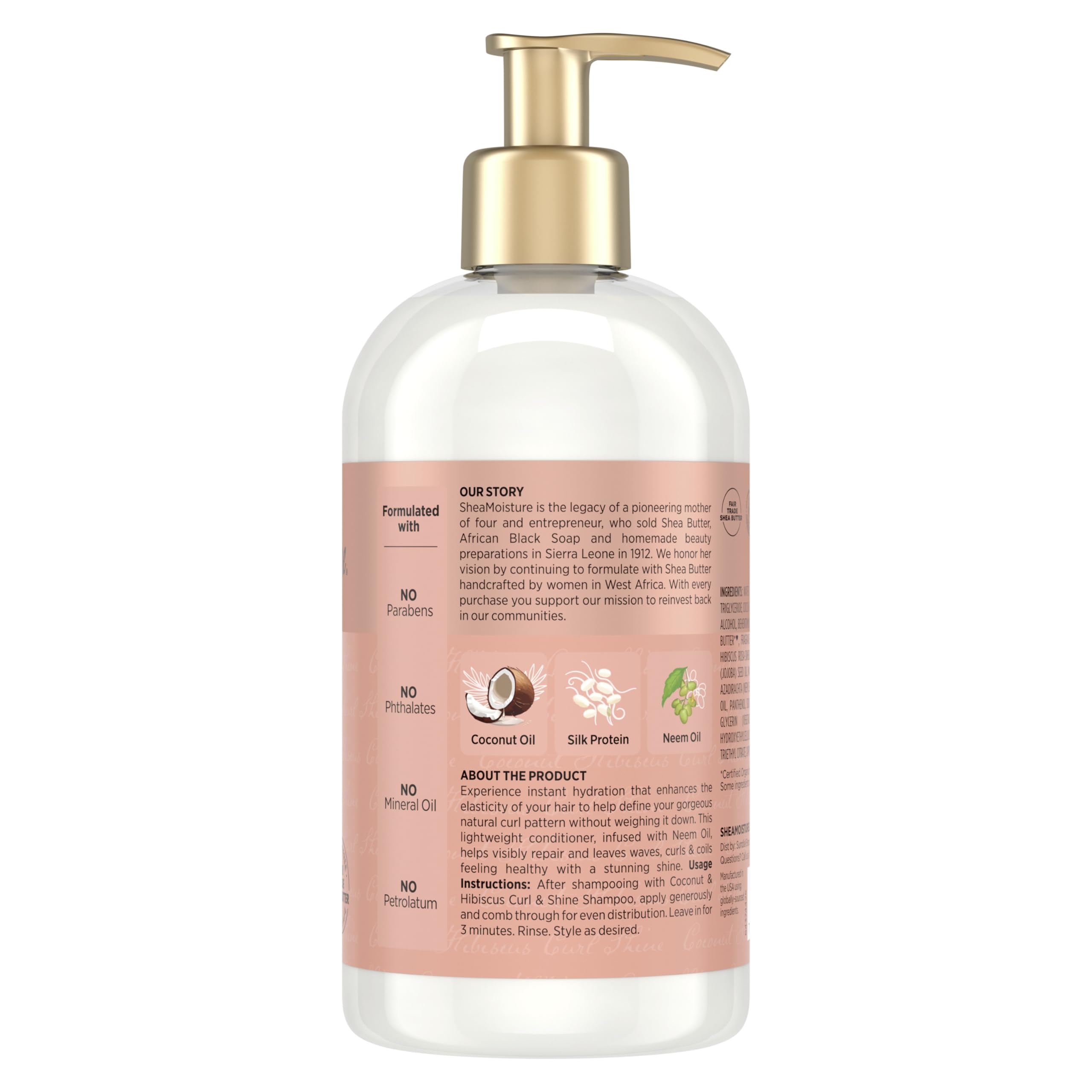 Textura cremosa de SheaMoisture Coco Hibisco para cabello suave y manejable.