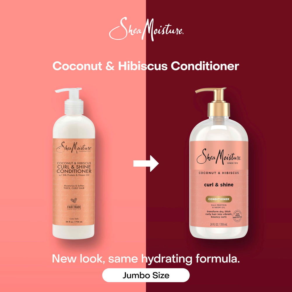 Aplicación de SheaMoisture Coco Hibisco en cabello húmedo para rizos suaves.