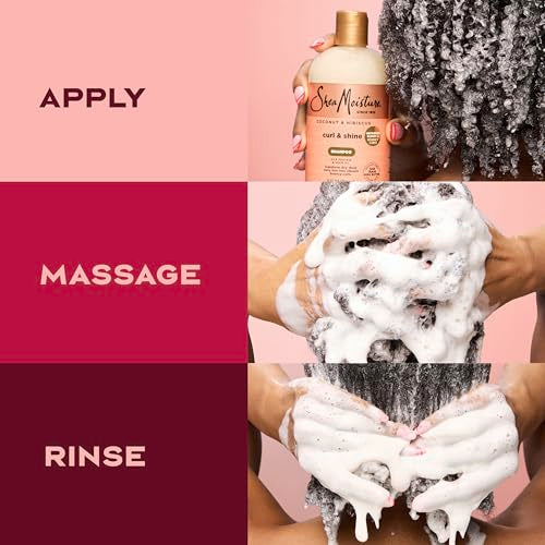 SheaMoisture Coco Hibisco champú, cuidado diario y ritual capilar para rizos.
