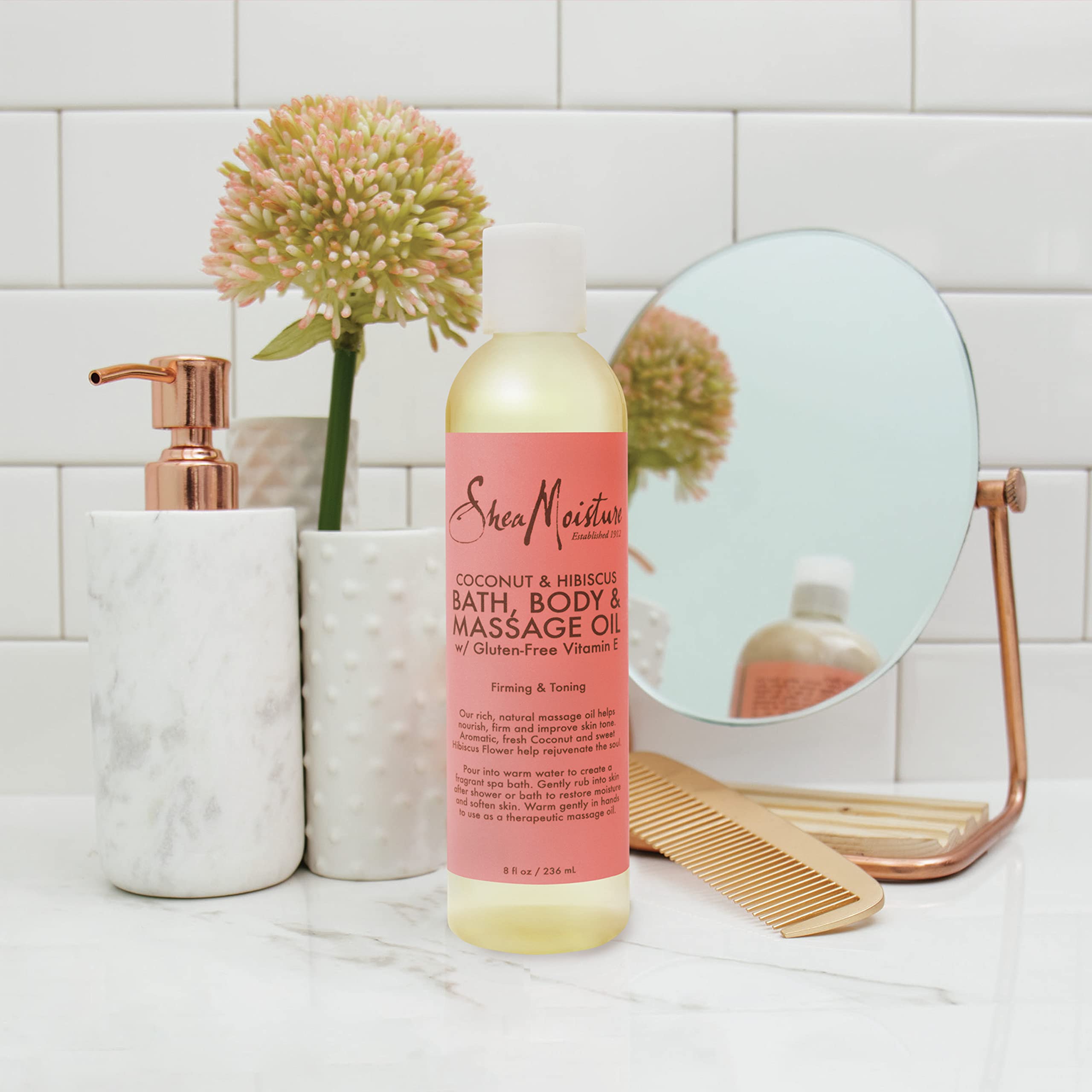 SheaMoisture Coco Hibisco: rutina de cuidado corporal suave.