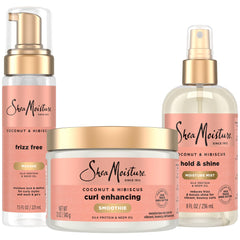 SheaMoisture Coconut & Hibiscus bundle front for bouncy, defined curls.