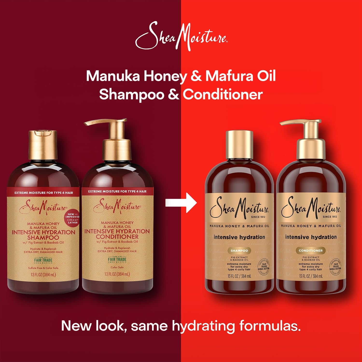 Coily hair model shows defined, hydrated curls.