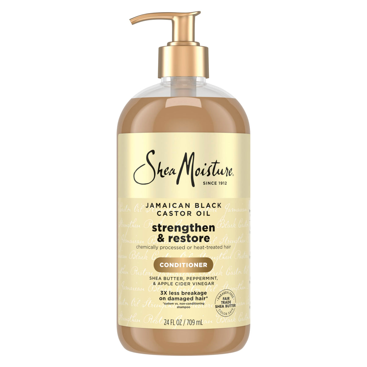 Botella de SheaMoisture Acondicionador con aceite de ricino negro jamaicano para cabello dañado
