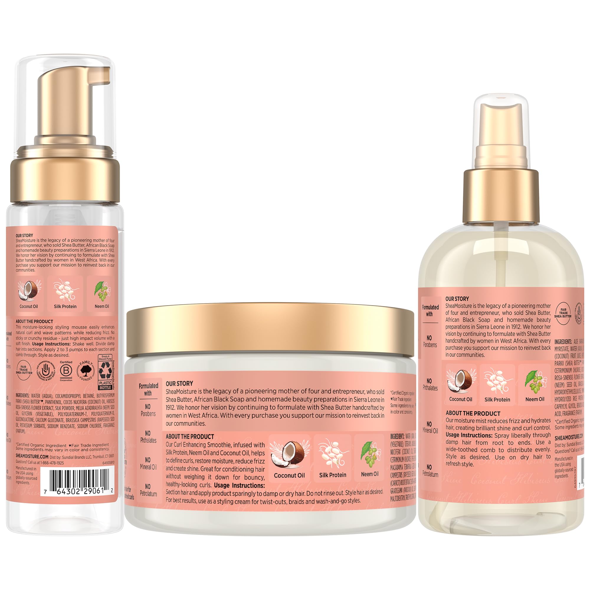 SheaMoisture Curl Enhancing Smoothie 12oz bottle adds definition and moisture.