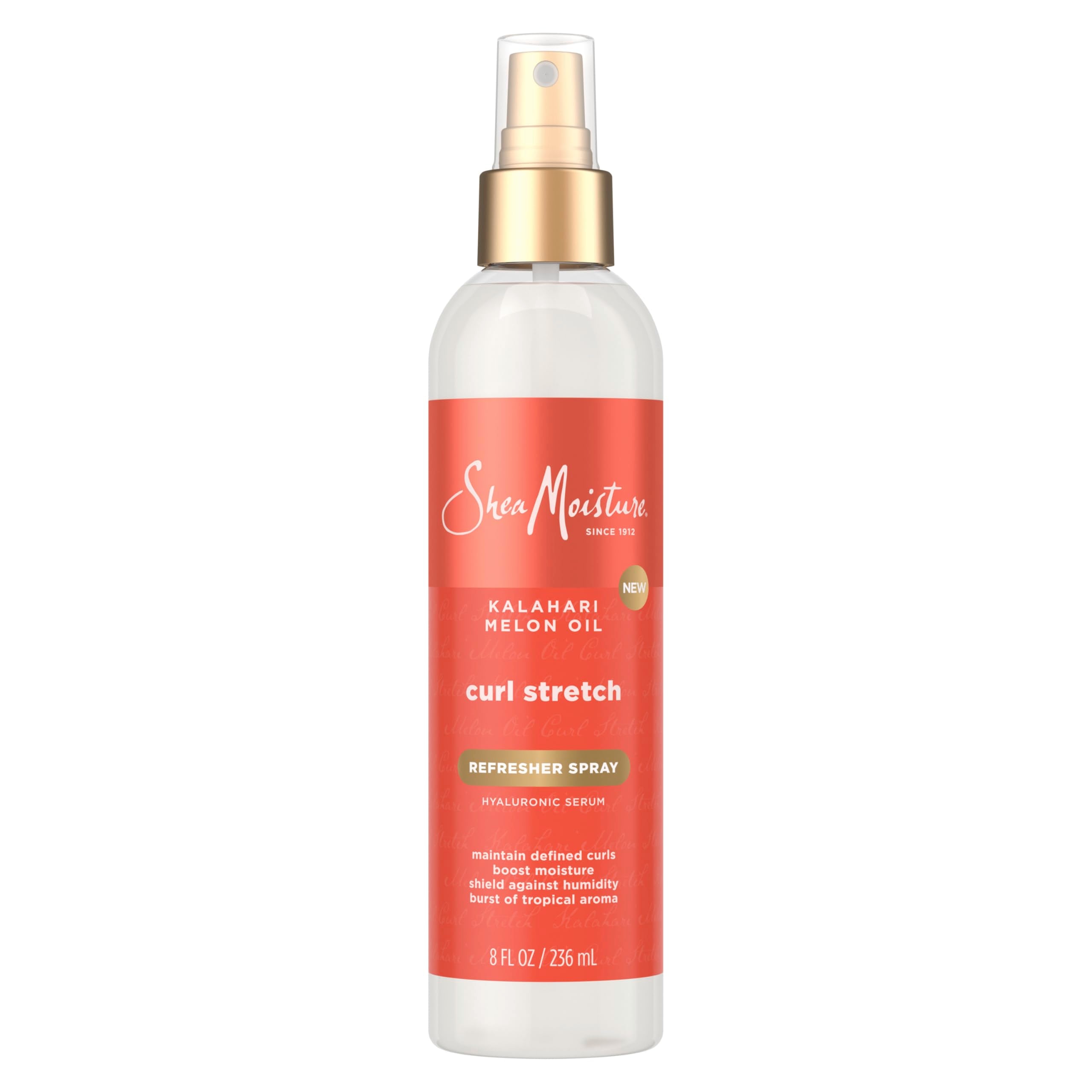 Botella de 8 oz de SheaMoisture Curl Stretch Refresher para refrescar rizos entre lavados.