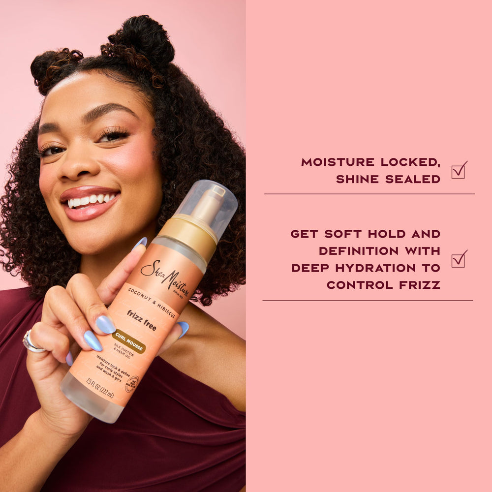 Curls after styling appear shiny, soft, and bouncy with the mousse.