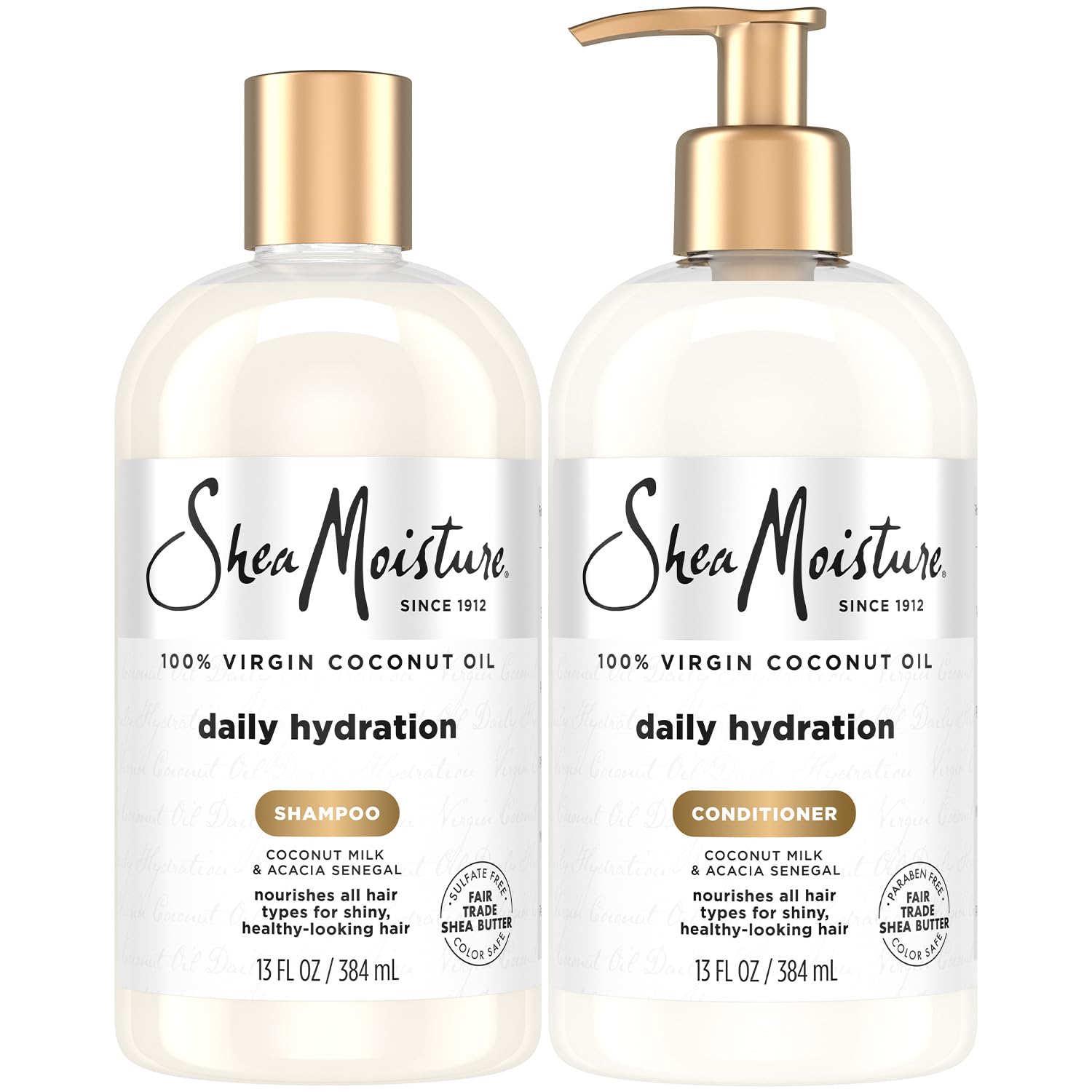 Sheamoisture daily hydration shampoo bottle with coconut oil for nourished hair