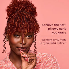 SheaMoisture defining gel on styled curls demonstrates lasting shape.