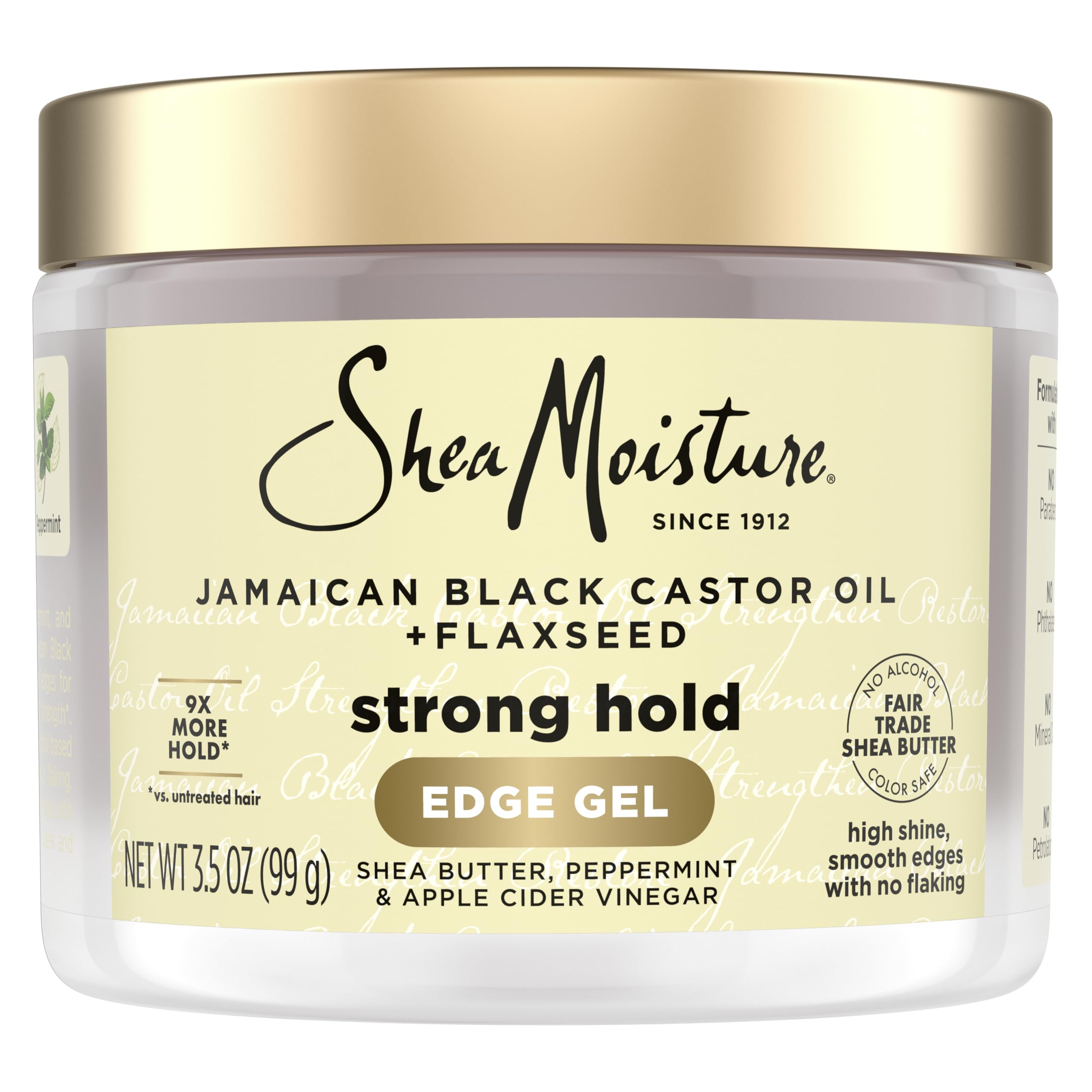 SheaMoisture Edge Control jar shows long-lasting hold with gentle shine