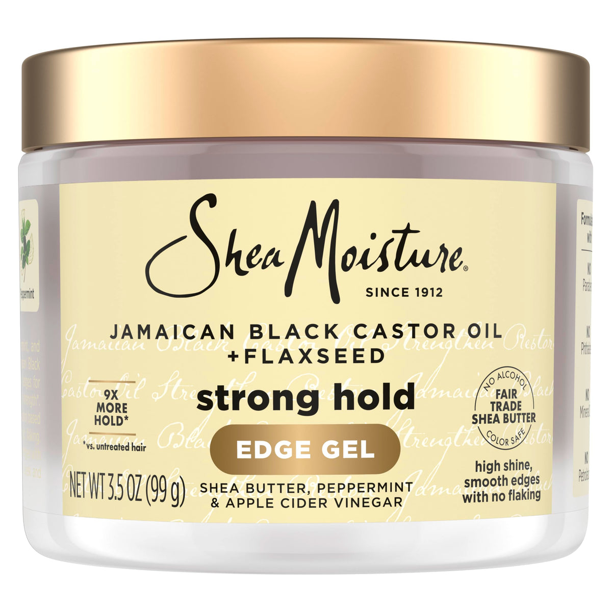 SheaMoisture Edge Control jar shows long-lasting hold with gentle shine