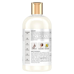 SheaMoisture champú espuma cremosa, experiencia sedosa al enjuagar.
