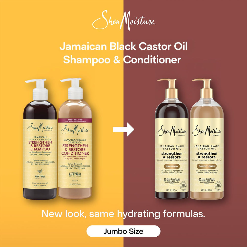 Sheamoisture family-size pump bottles; easy dispensing for daily routines.