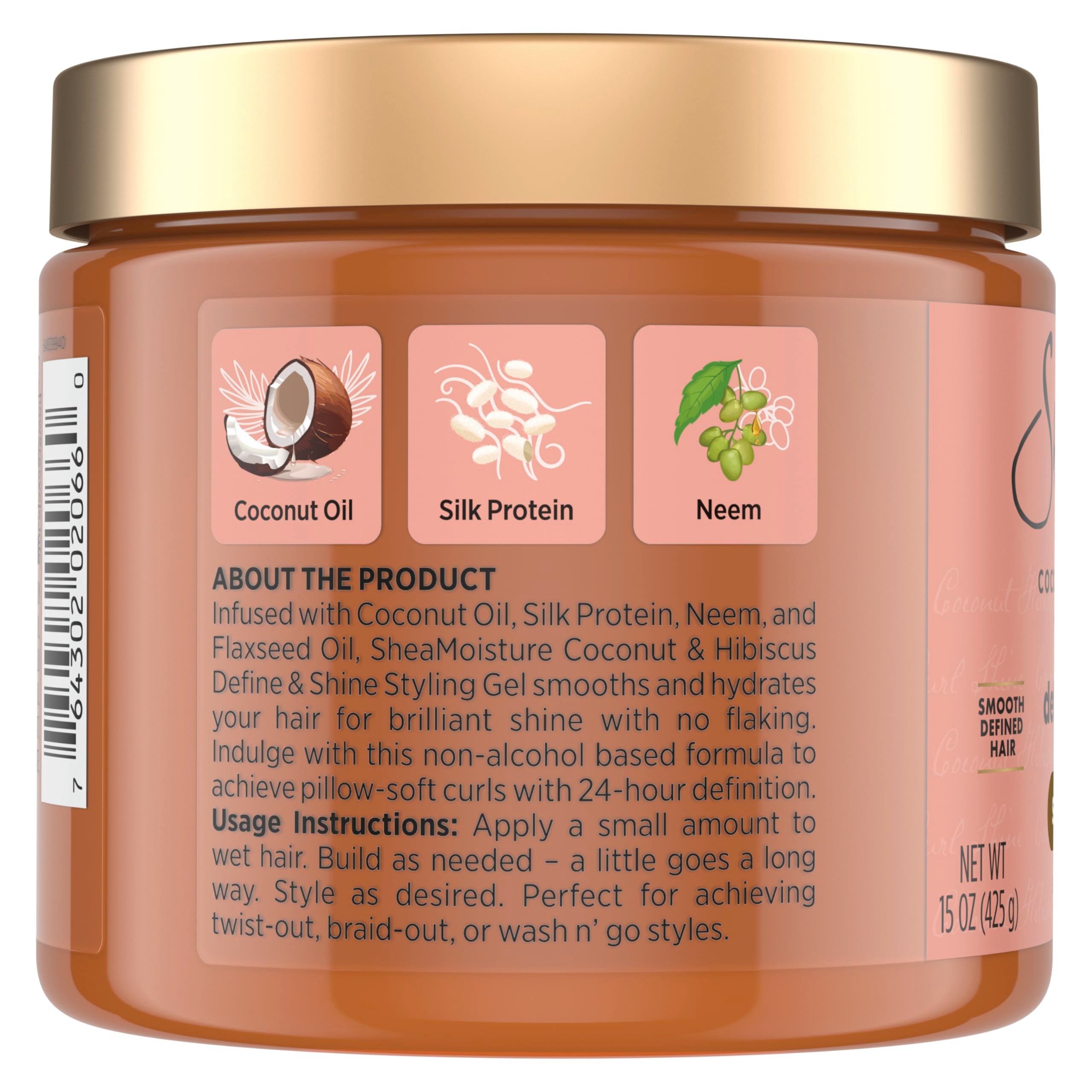 SheaMoisture flaxseed styling close-up shows hydrated, frizz-controlled curls.