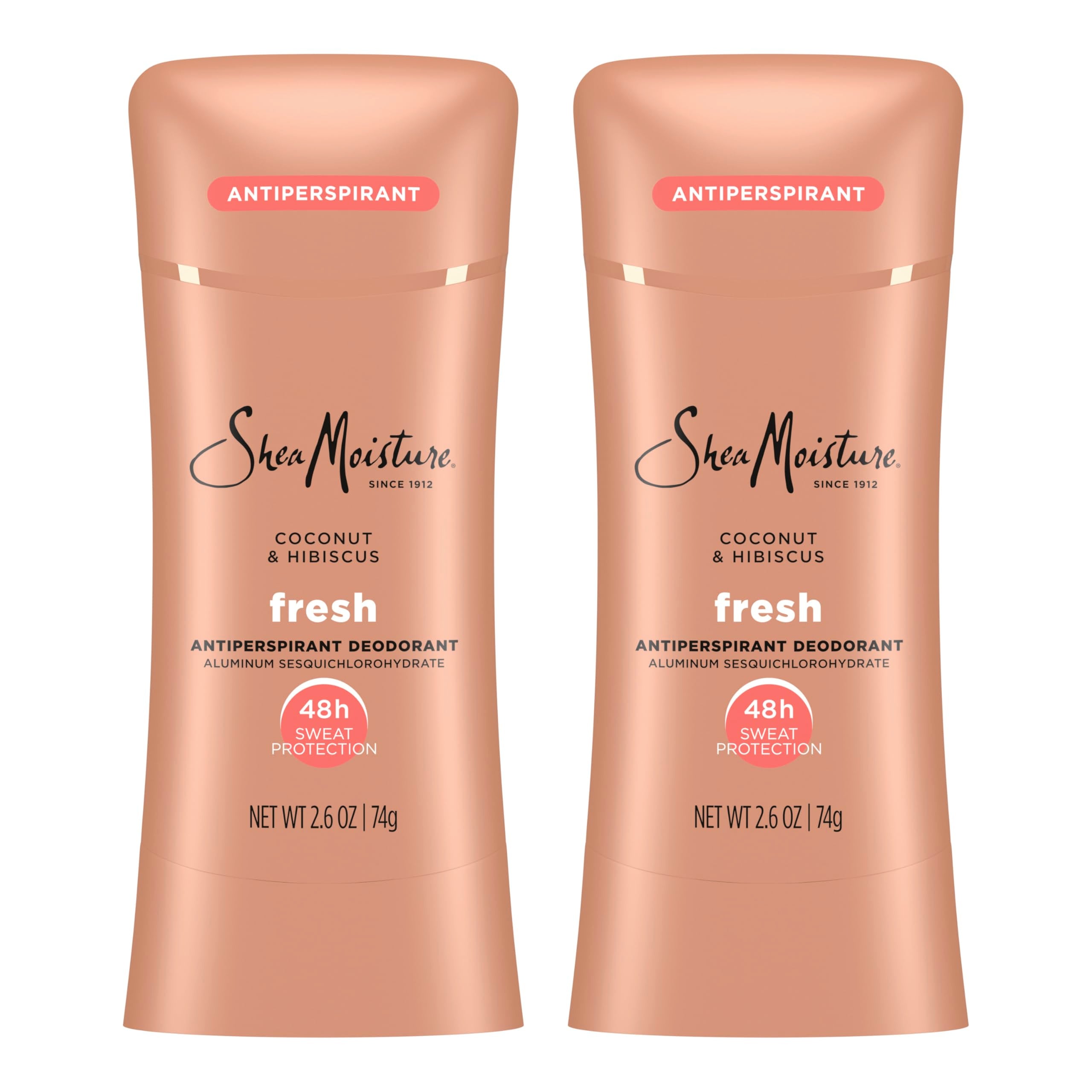 Sheamoisture Fresh Coconut Hibiscus antiperspirant stick for long-lasting freshness.