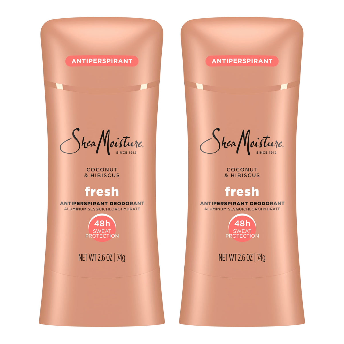 Sheamoisture Fresh Coconut Hibiscus antiperspirant stick for long-lasting freshness.