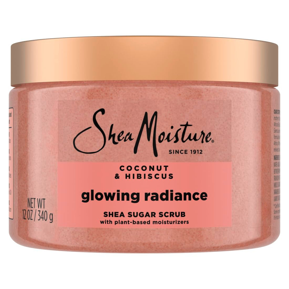 SheaMoisture Brillo Radiante exfoliante corporal coco hibisco para piel iluminada