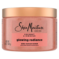SheaMoisture Brillo Radiante exfoliante corporal coco hibisco para piel iluminada