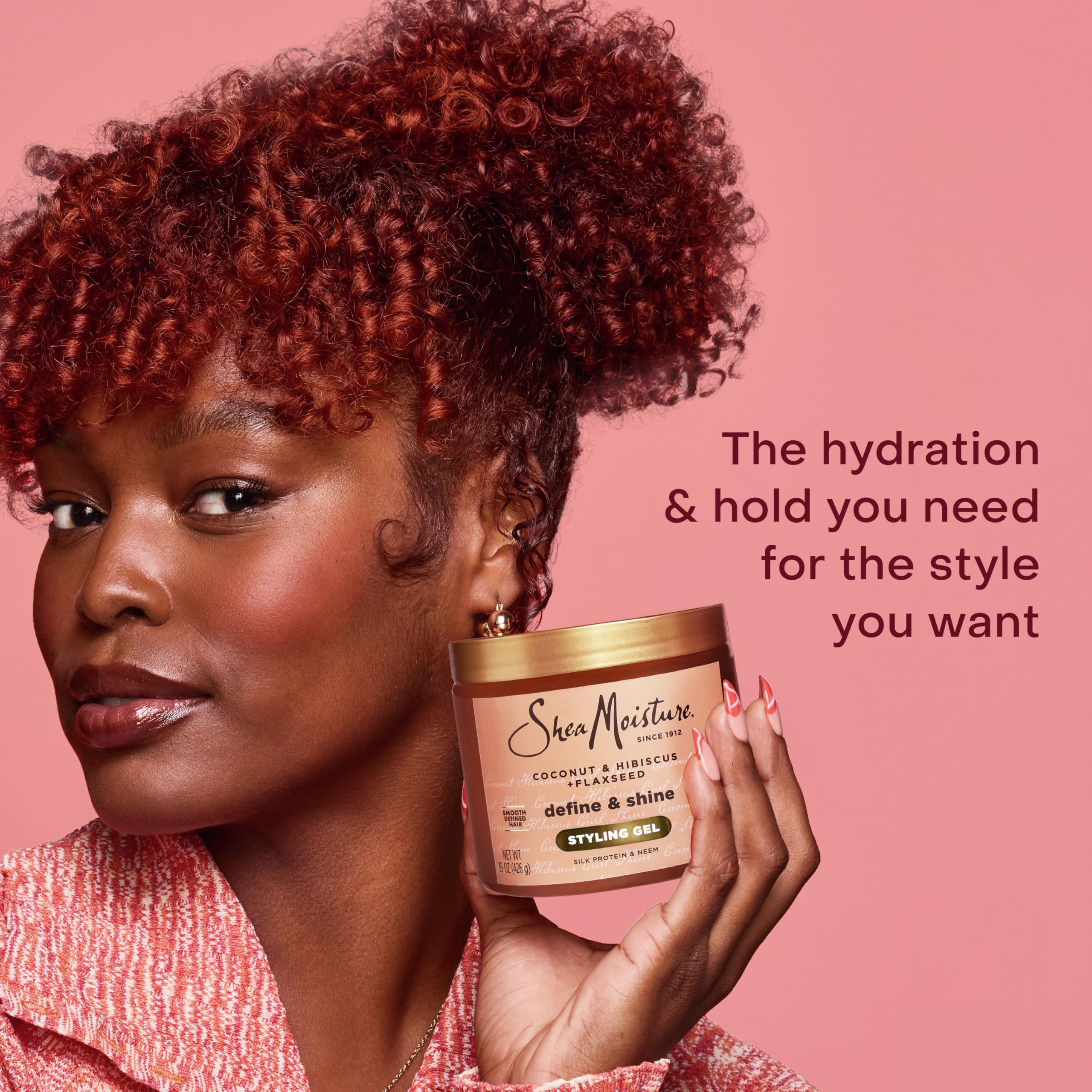 SheaMoisture glycerin coconut oil formula highlights bounce and shine.